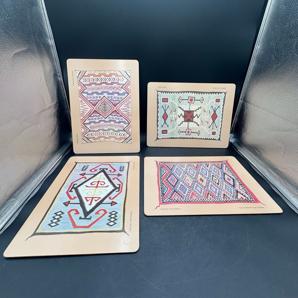 Vtg Pimpernel Navajo Weavings Cork Back Placemats Set of 4 Made in England